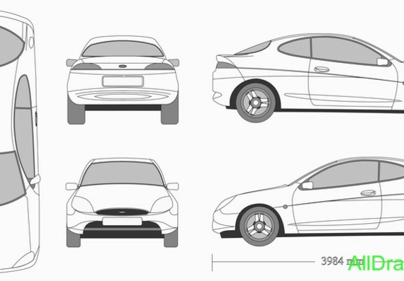 Ford Puma (1998) (Форд Пума (1998)) - чертежи (рисунки) автомобиля